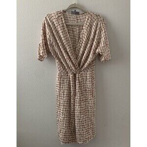Classiques Entier Size 8 Multicolor Printed Silk Blend Surplice Ruched Dress